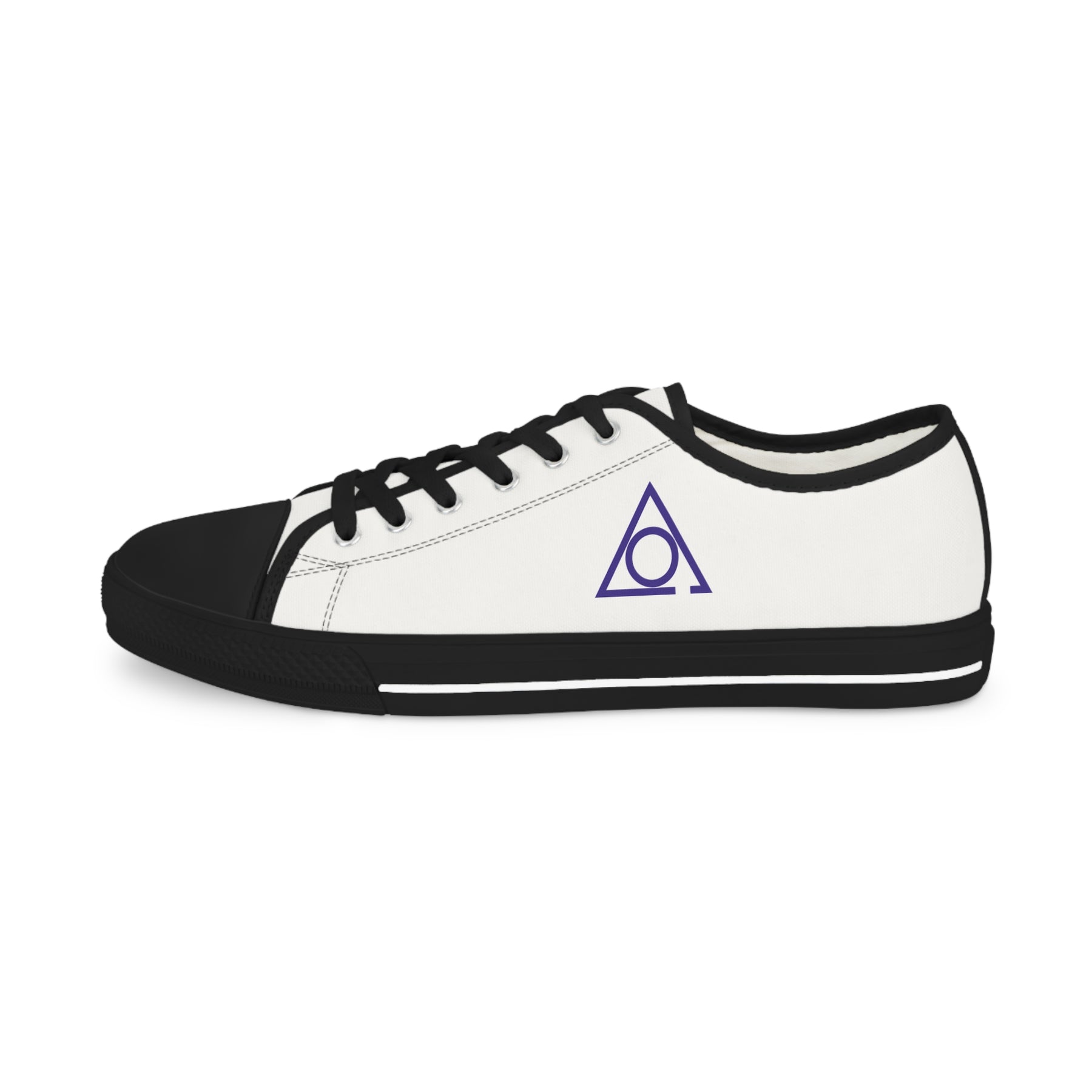 LOCOP Sneaker - Low Top Sneaker Black & White Purple Emblem - Bricks Masons