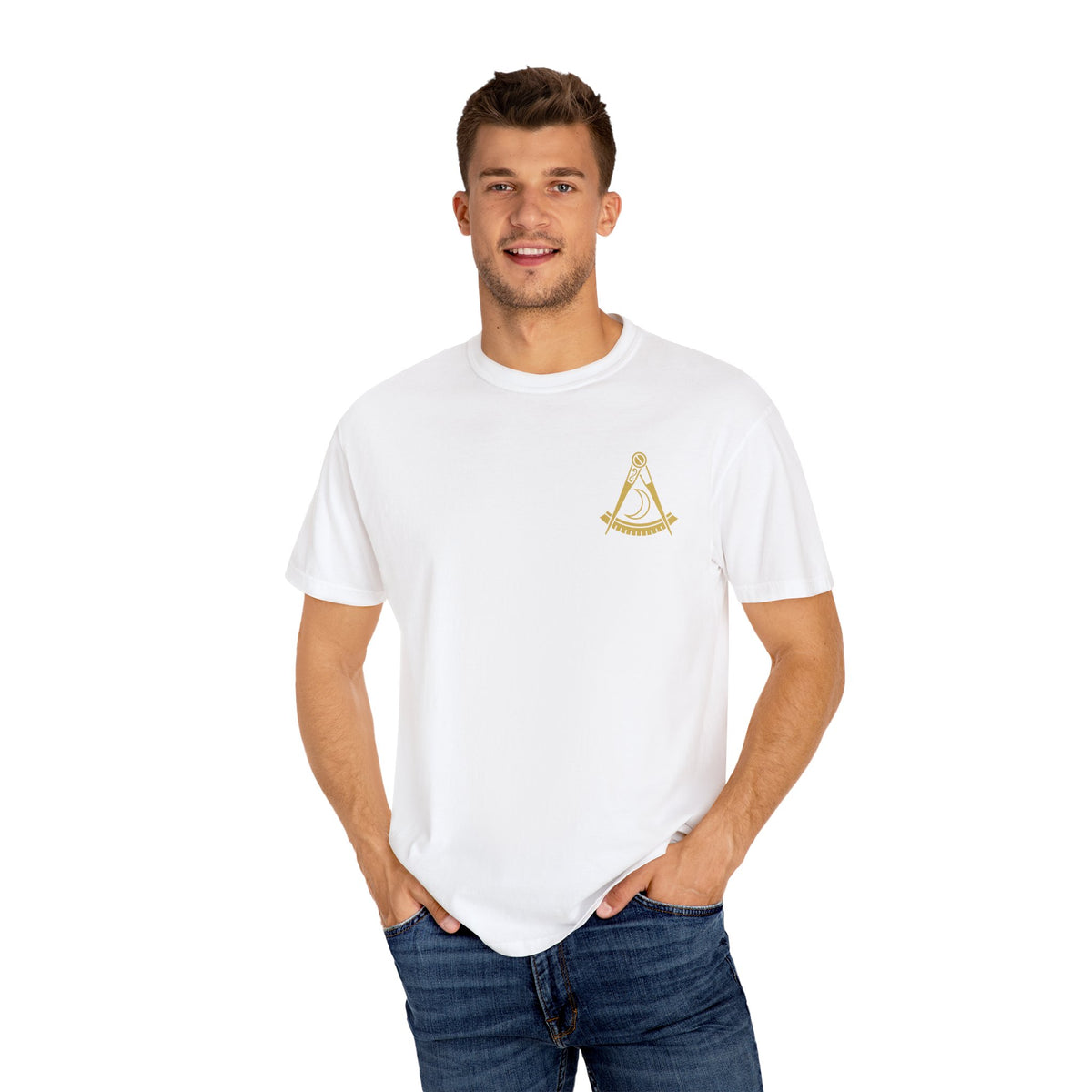 District Deputy Grand Master Blue Lodge T-Shirt - Garment-Dyed Tee - Bricks Masons
