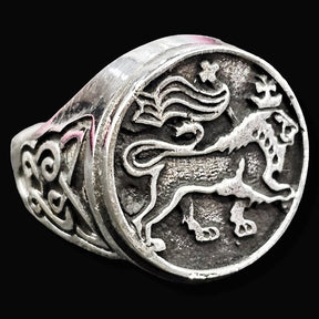 Lion Rastafari Judah Ring In Silver 1.8 Cm 15 Gr Art 1696 - Bricks Masons