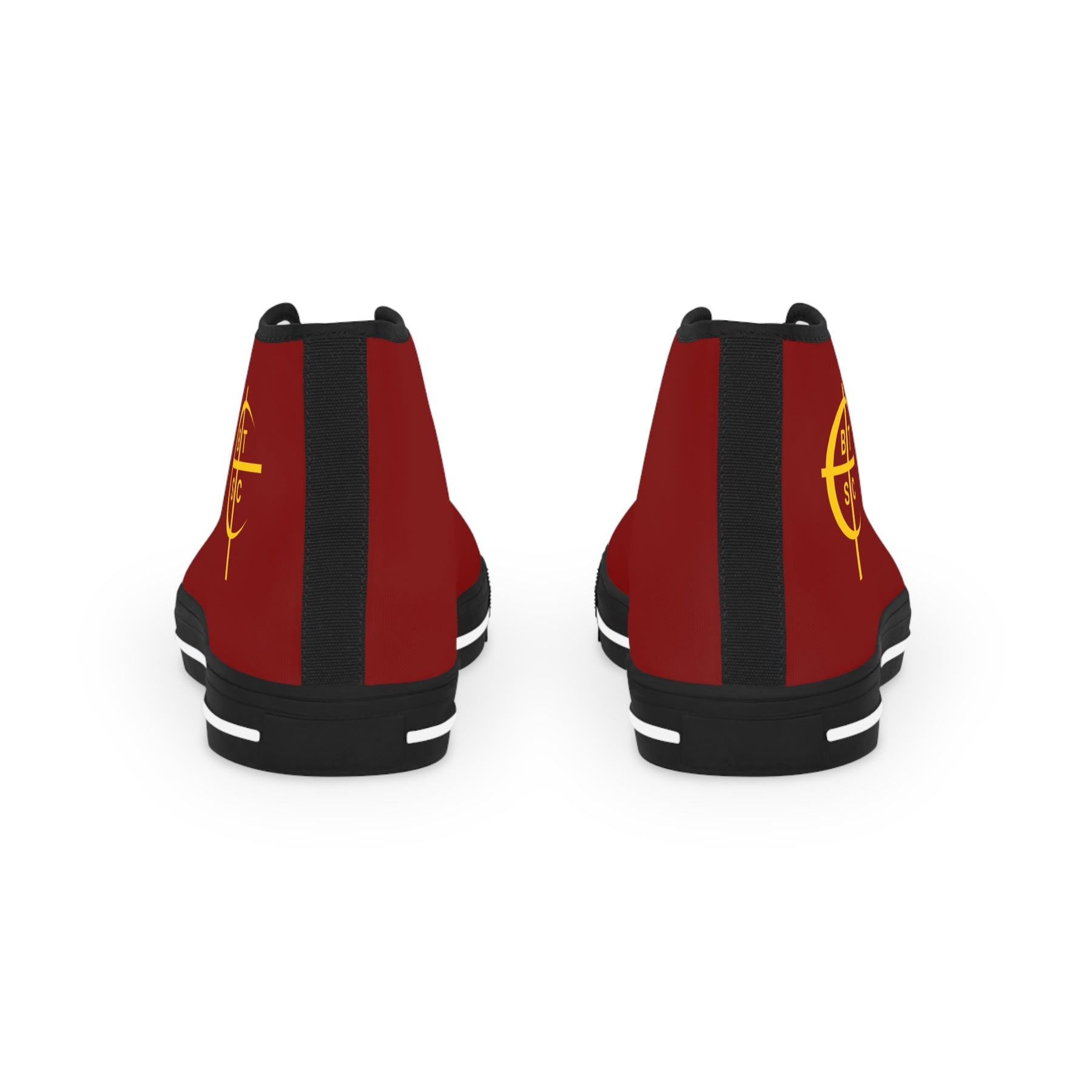 Council of Crusaders Sneaker - High Top Black & White Sole Maroon Canvas - Bricks Masons