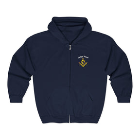 Master Mason Blue Lodge Hoodie - Zip Up Jacket S&C G with Customization - Bricks Masons