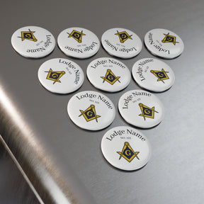 Master Mason Blue Lodge Magnet - Decorative Refrigerator Custom - Bricks Masons