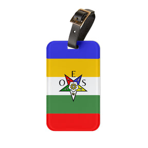 OES Luggage Tag - OES Star With Black Leather Strap - Bricks Masons