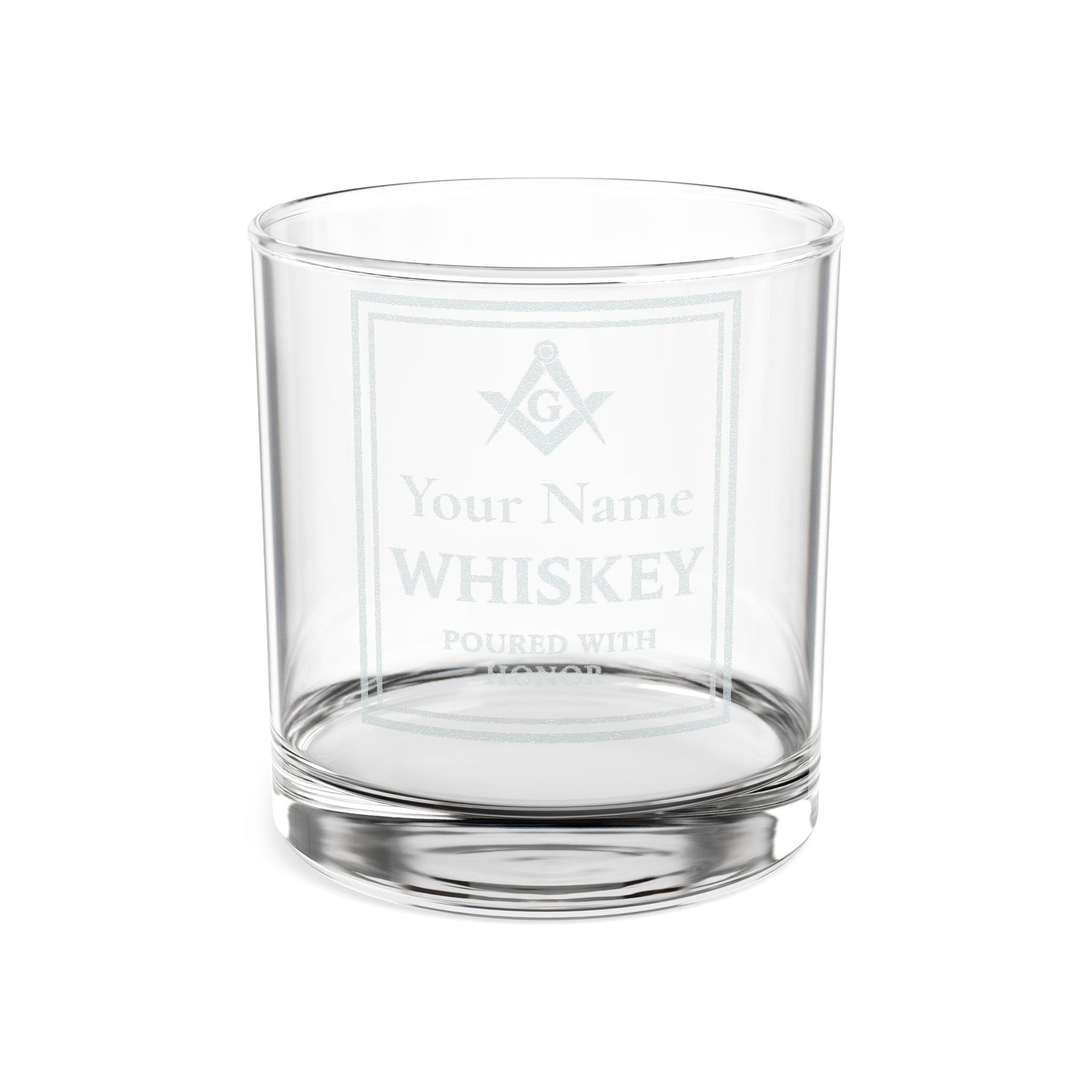 Vaso de whisky de la Logia Azul de Maestro Masón - Servido con honor S&amp;C G con personalización