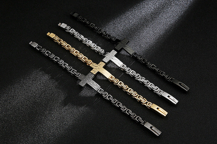 Knights Templar Commandery Bracelet - Black Cross - Bricks Masons