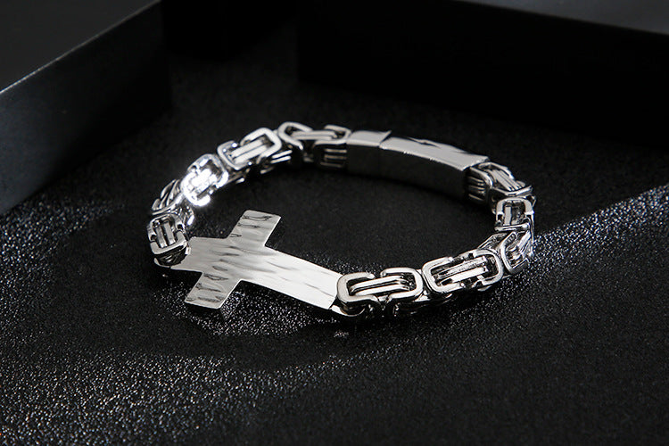 Knights Templar Commandery Bracelet - Silver Cross - Bricks Masons