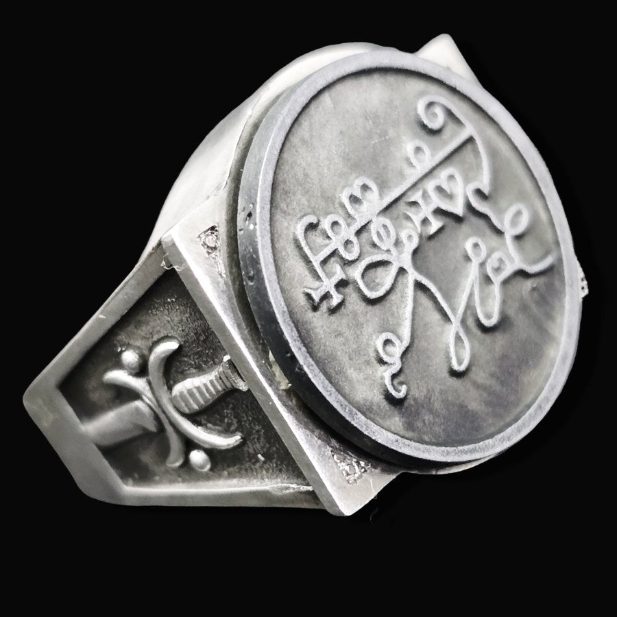 Ancient Israel Ring - Key of Solomon BELETH In Silver - Bricks Masons