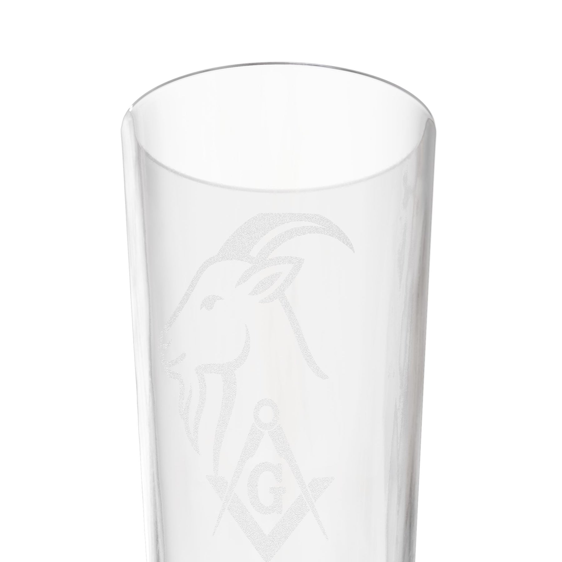 Master Mason Blue Lodge Pint Glass - Square & Compass G with Goat