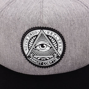 Eye Of Providence Baseball Cap - Gray & Black Annuit Coeptis - Bricks Masons