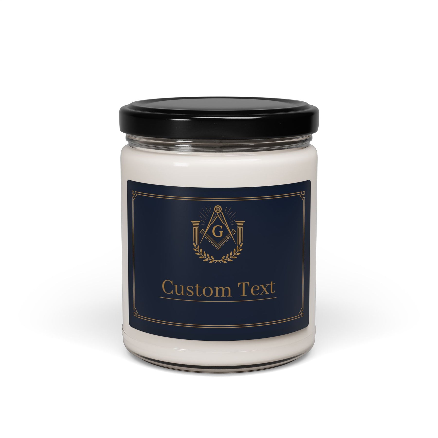 Master Mason Blue Lodge Candle - S&C with G and Pillars Christmas Customized - Bricks Masons