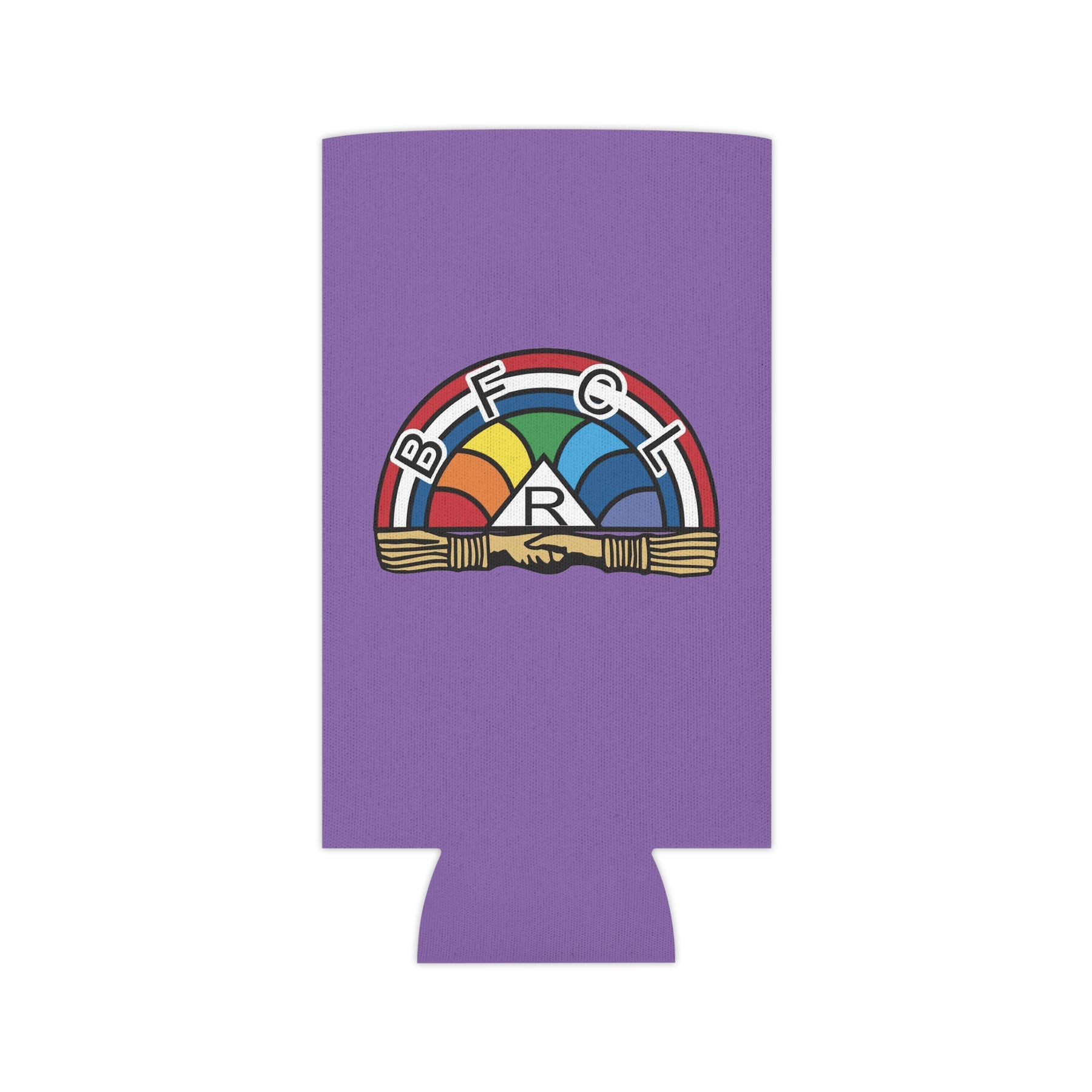International Order of The Rainbow For Girls Can Cooler - Purple With Colorful Emblem - Bricks Masons