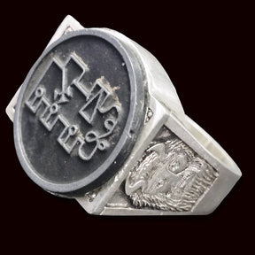 Demon Ring 66 MARQUES CIMEJES 72 Demons Lesser Key of Solomon Goetia In Silver 2.2 cm x 1.8 cm 18 Gr Art 1844 - Bricks Masons