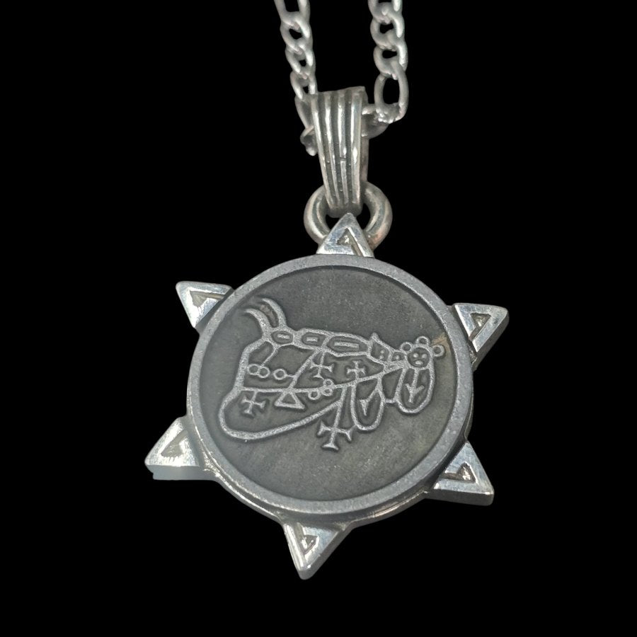 I commemorated Demon 26 DUKE BUNE and Secret Seal of Solomon 72 Demons Lesser Key of Solomon Goetia In Silver 3 x 2.5 cm 12 Gr Art 1885 - Bricks Masons