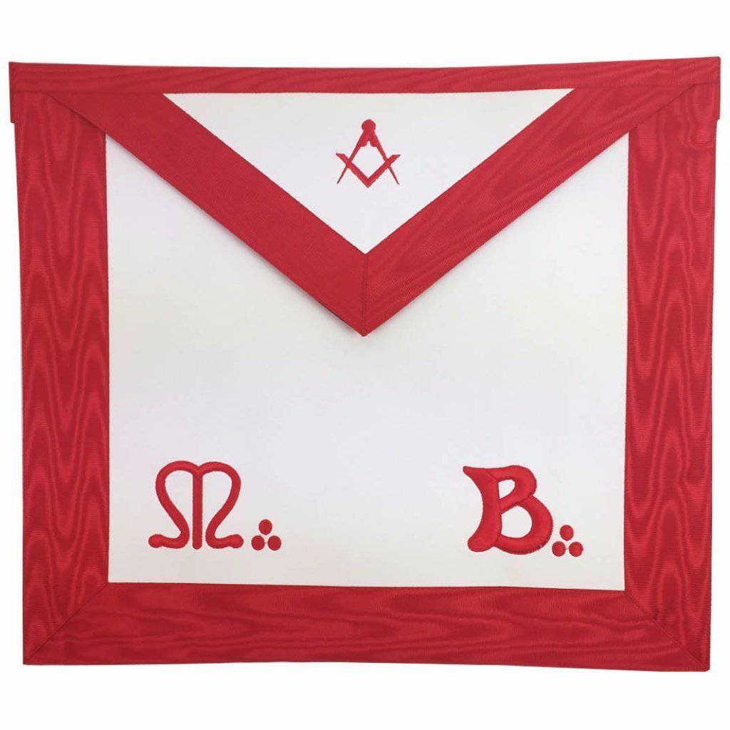 Master Mason Scottish Rite Apron - Red & White Moire