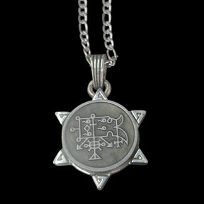 Demon Pendant 53 PRESIDENT CAMIO and Secret Seal Solomon 72 Demons Minor Key of Solomon Goetia In Silver 3 x 2.5 cm 12 Gr Art 1912 - Bricks Masons