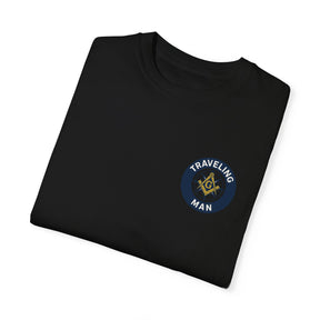 Master Mason Blue Lodge T-Shirt - Traveling Mason Garment-Dyed Tee - Bricks Masons