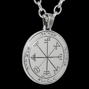 Third and First Pentacle pendant consecrated to Saturn in Silver 3 cm 12 g 44 Seals of Solomon Art 1955 - Bricks Masons