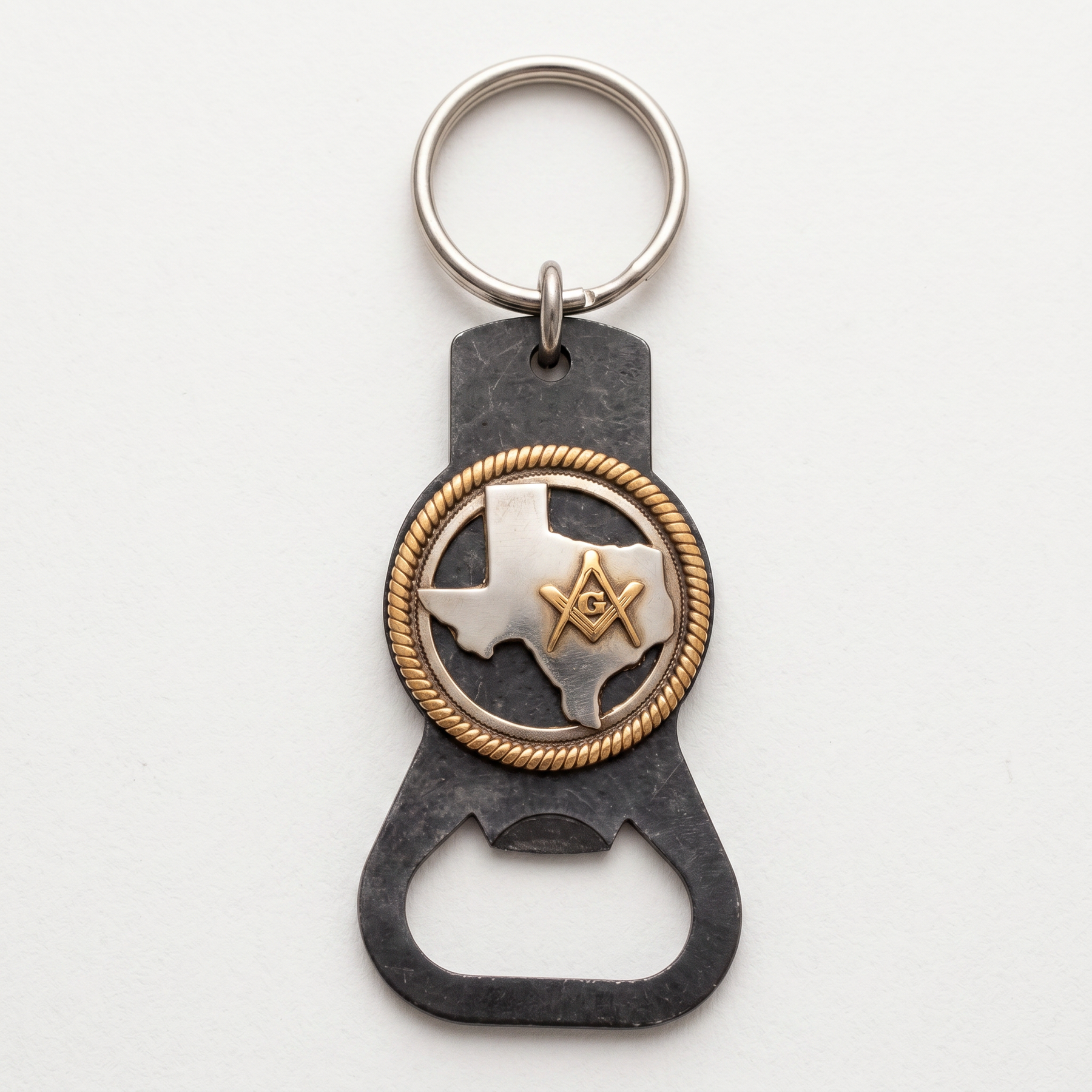 Master Mason Blue Lodge Bottle Opener - Aluminium Metal Keychain Texas Mason - Bricks Masons