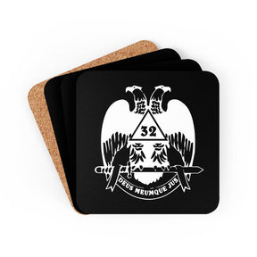 32nd Degree Scottish Rite Coaster - Wings Down 4 Pieces Set