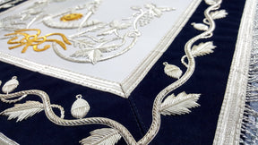 Past Master Blue Lodge Apron - Silver & Gold Hand Embroidery