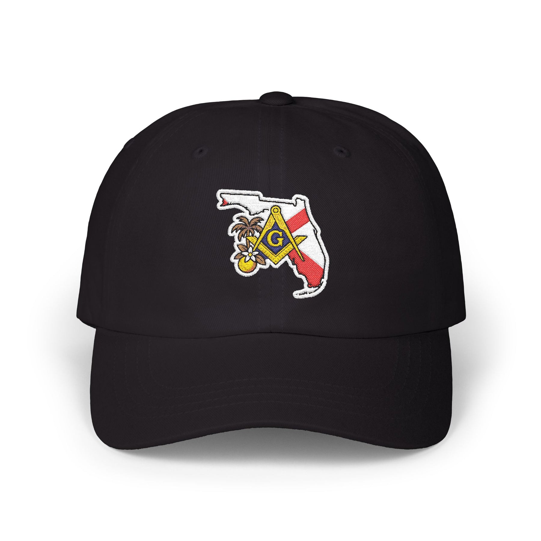 Master Mason Blue Lodge Baseball Cap - Florida With Orange Blossom - Bricks Masons