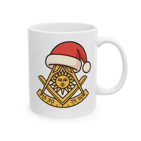 Past Master Blue Lodge Mug - Square & Compass with Quadrant Sun Christmas Edition - Bricks Masons