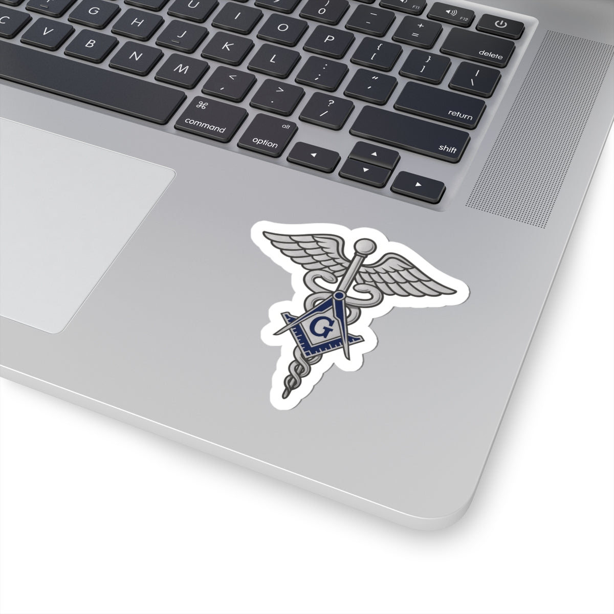 Master Mason Blue Lodge Sticker Decal - Kiss-Cut Silver Medical Doctor - Bricks Masons