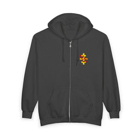 Red Branch of Eri Hoodie - Zip Up Jacket Front & Back Embroidery - Bricks Masons