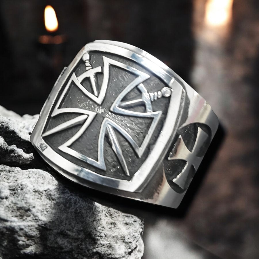 Templar Cross Ring in Silver 1.6 x 1.6 cm 18 g Art 273 - Bricks Masons