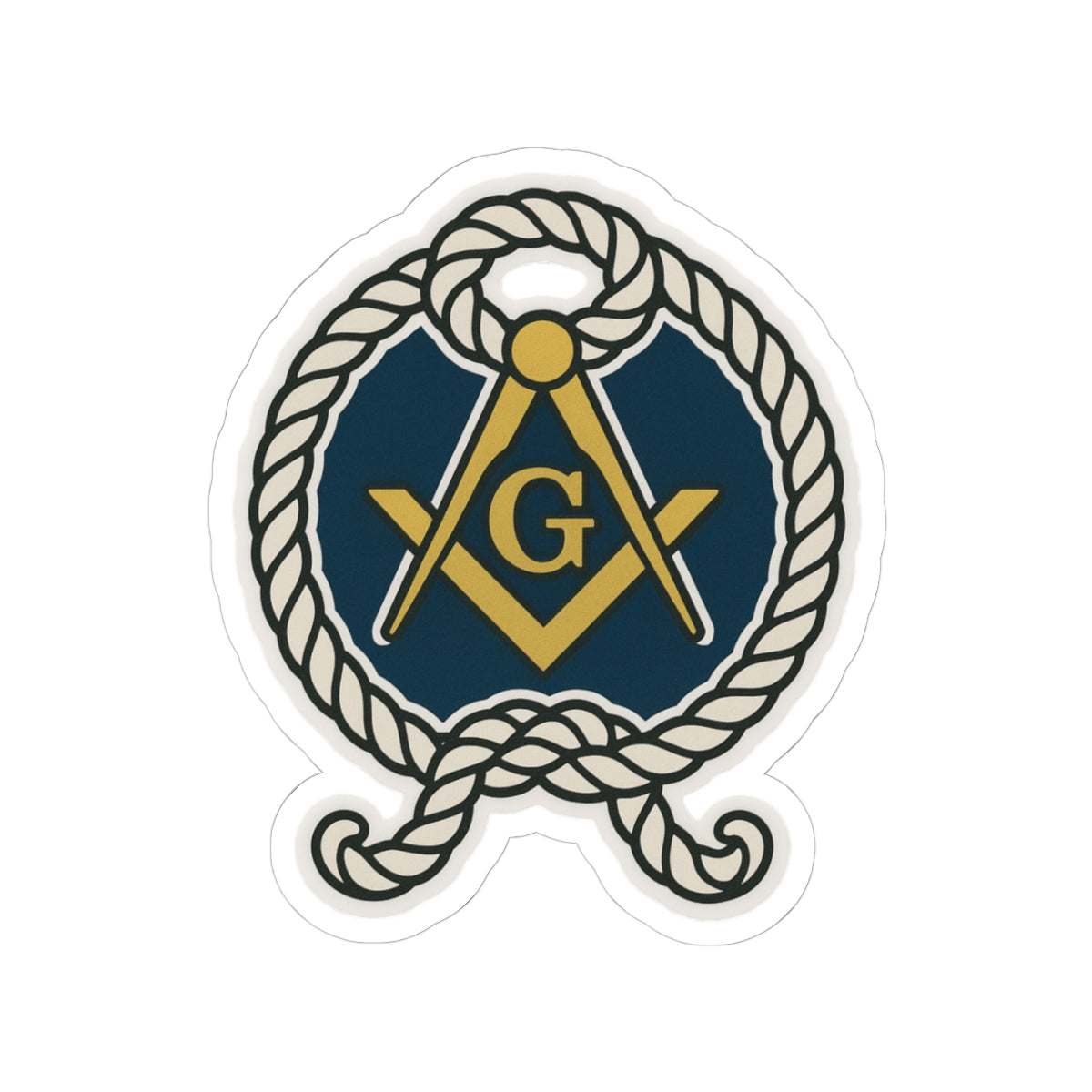 Master Mason Blue Lodge Sticker Decal - Kiss-Cut The Cable Tow S & C - Bricks Masons