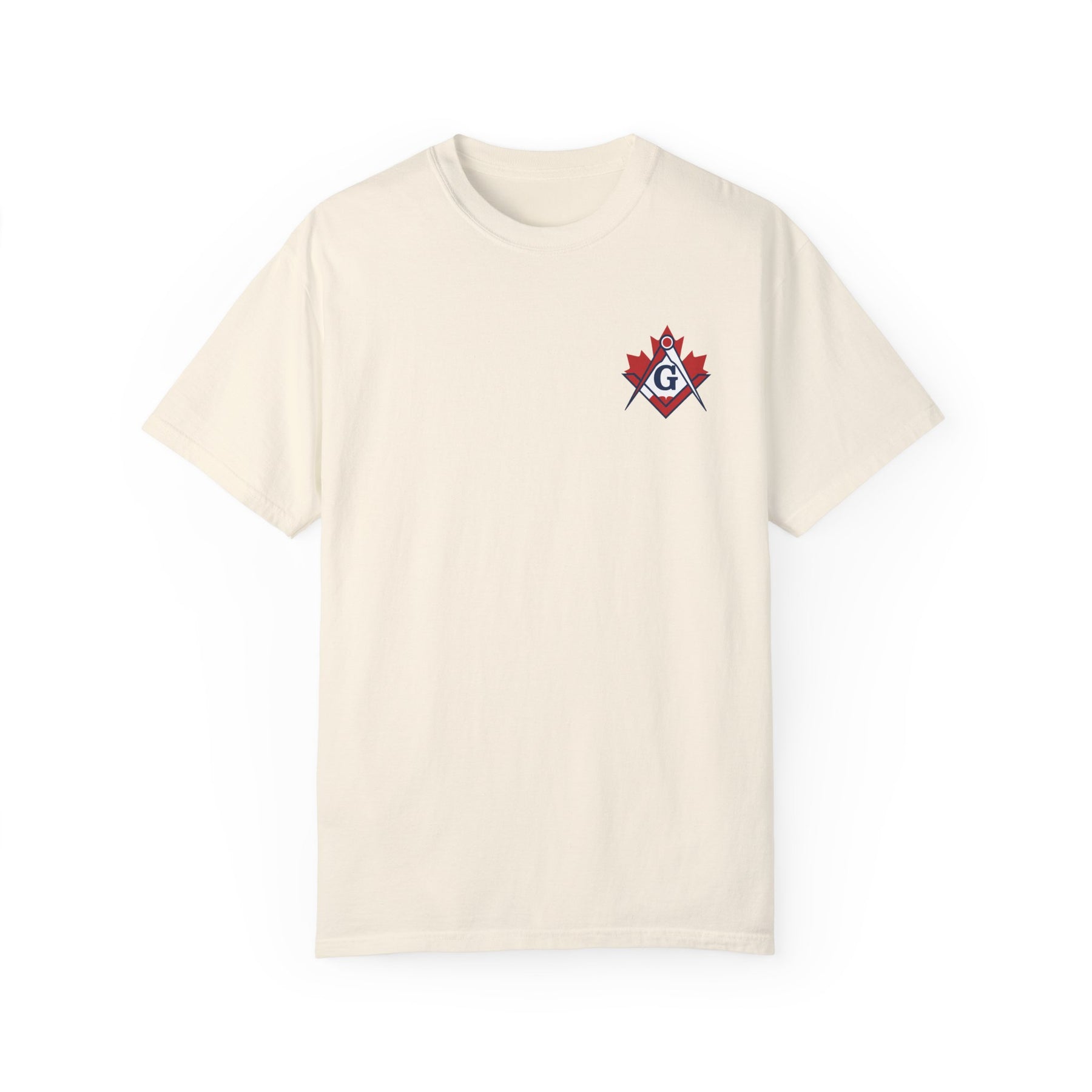 Master Mason Blue Lodge Canada Jurisdiction T-Shirt - Garment-Dyed Tee - Bricks Masons