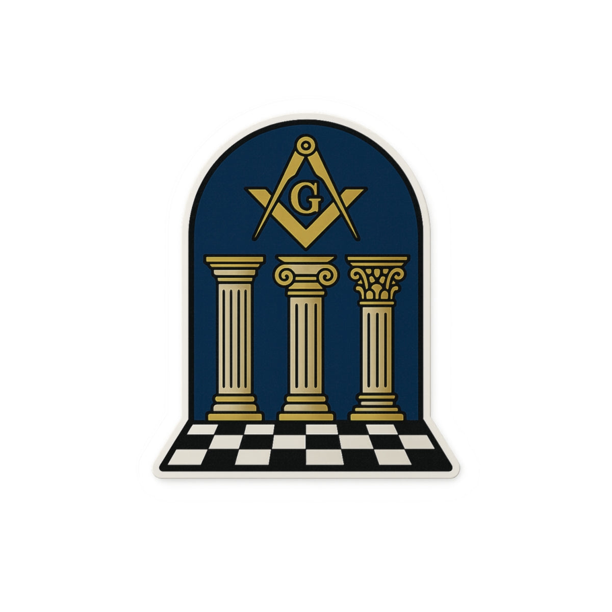 Master Mason Blue Lodge Sticker Decal - Kiss-Cut Colorful - Bricks Masons