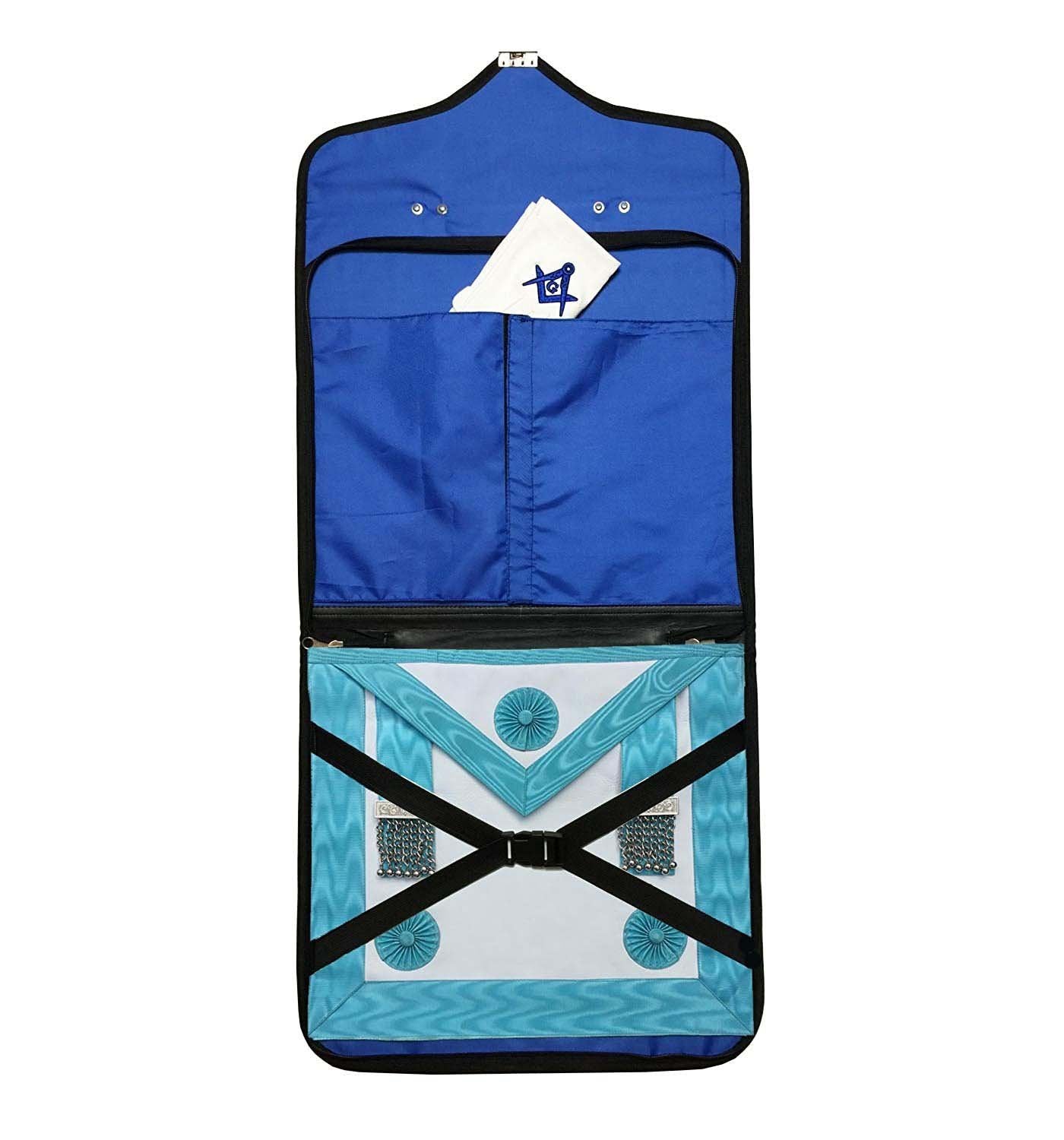 Master Mason Blue Lodge Apron Case - Leather Square & Compass G MM/WM