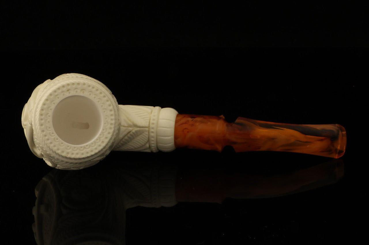 Master Mason Blue Lodge Meerschaum Pipe - Handcrafted With Fitted Case - Bricks Masons