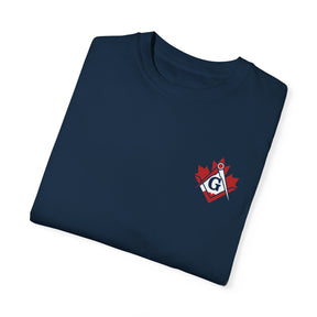 Master Mason Blue Lodge Canada Jurisdiction T-Shirt - Garment-Dyed Tee - Bricks Masons