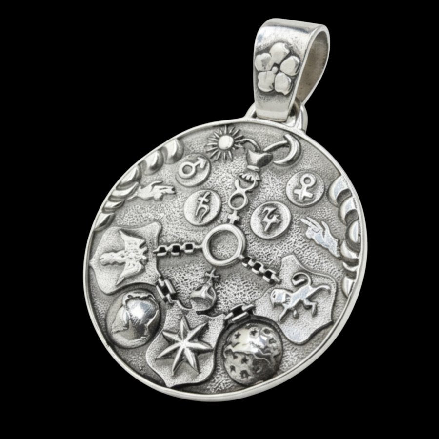 Masonic Pendant Formula Vitriol 6 X 4 Cm Silver 31 Gr Art 304 - Bricks Masons