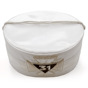 31st Degree Scottish Rite Crown Cap - White with Silver Cap Cord - Bricks Masons