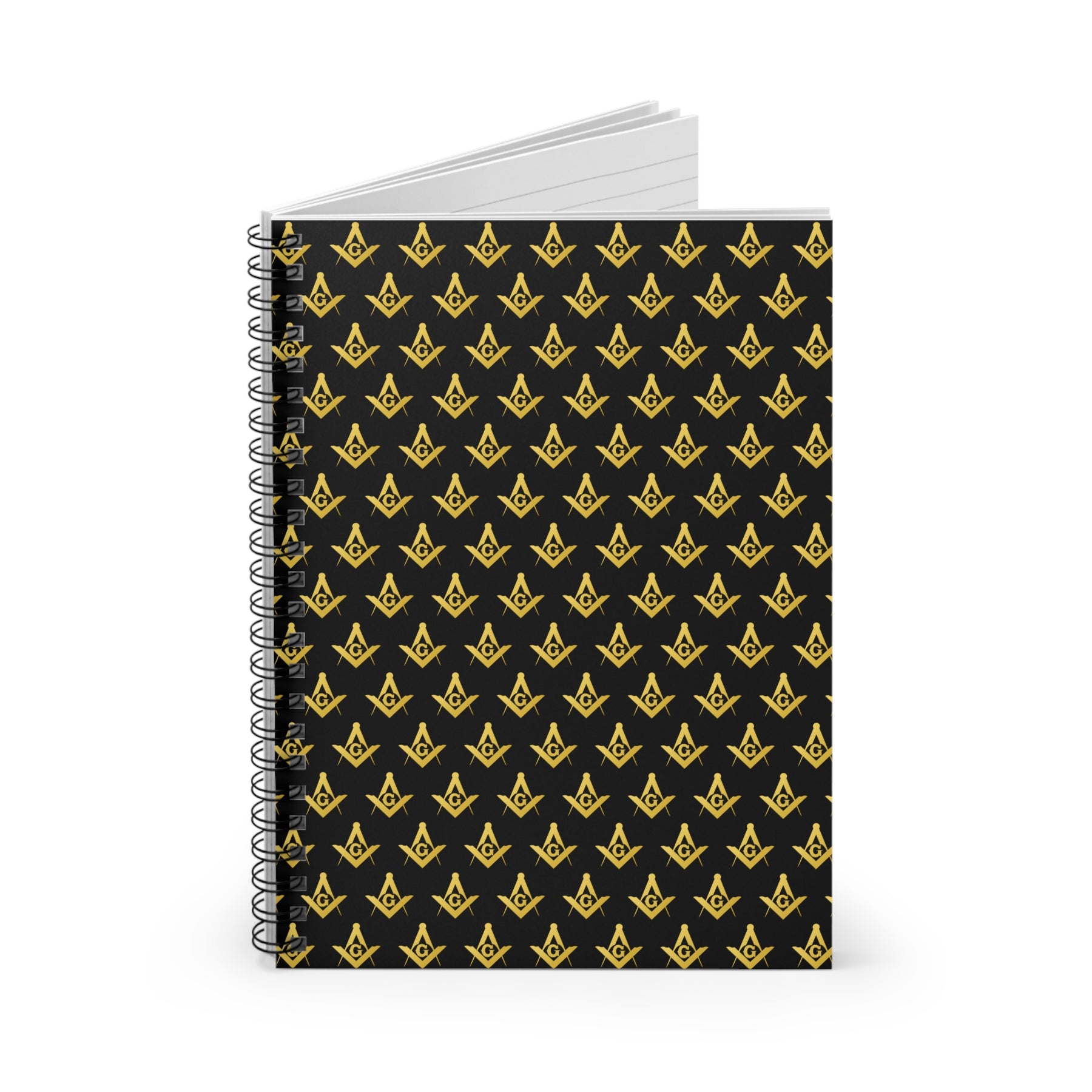 Master Mason Blue Lodge Journal - Gold Square & Compass G Spiral Notebook