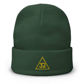 32nd Degree Scottish Rite Beanie - Golden Embroidery - Bricks Masons