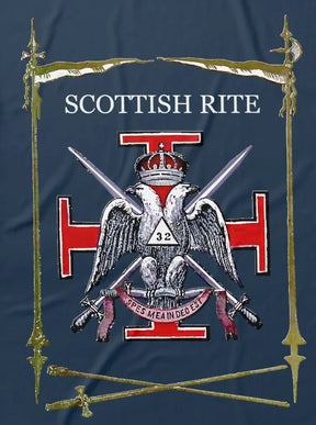 32nd Degree Scottish Rite T-Shirt - Cotton O-Neck Double Headed Eagle - Bricks Masons