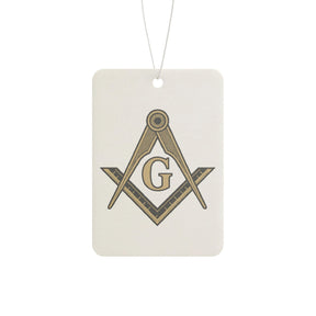 Master Mason Blue Lodge Car Air Freshener - Fresh Scent with Square & Compass G Emblem - Bricks Masons