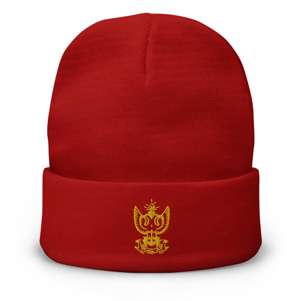 33rd Degree Scottish Rite Beanie - Wings Up Golden Embroidery - Bricks Masons