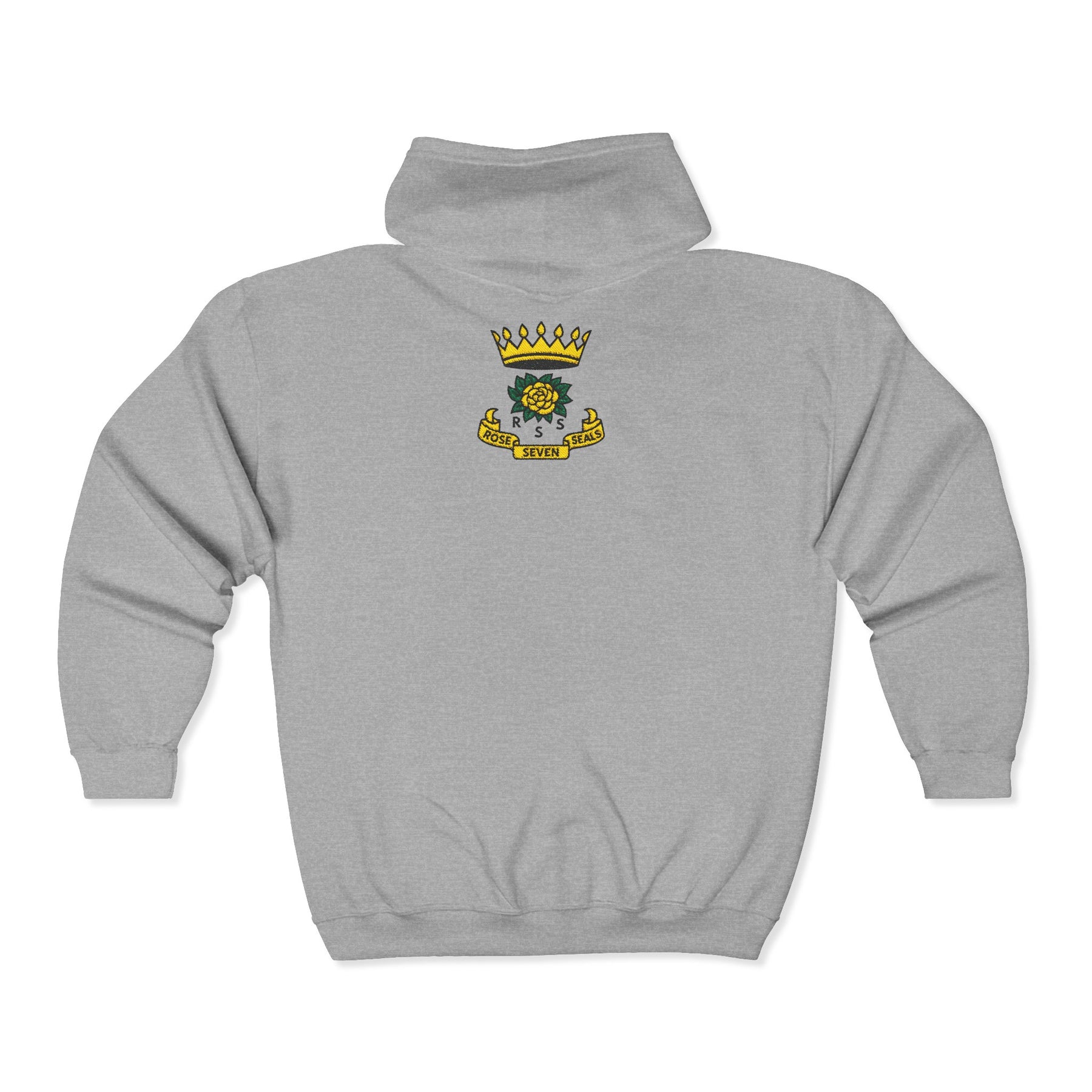 Rose of Seven Seals Hoodie - Zip Up Jacket Chest and Back Embroidery - Bricks Masons