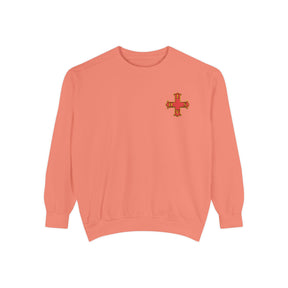 Red Cross of Constantine Sweatshirt - Embroidered Red Cross Insignia - Bricks Masons