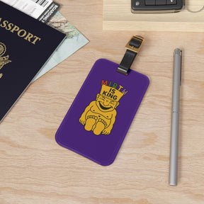 Royal Order of Jesters Luggage Tag - Purple Mirth With Black Leather Strap - Bricks Masons