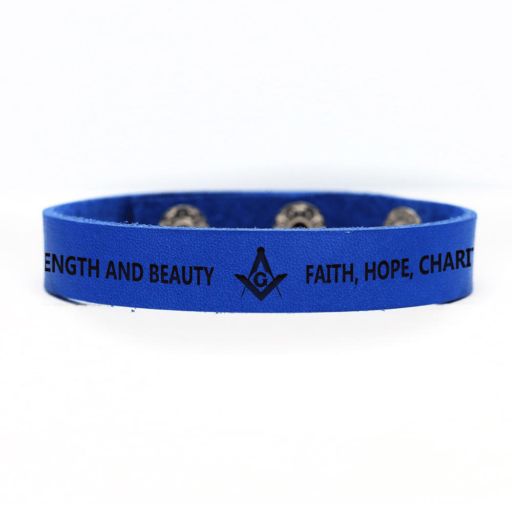 Master Mason Blue Lodge Bracelet - Various Leather Colors