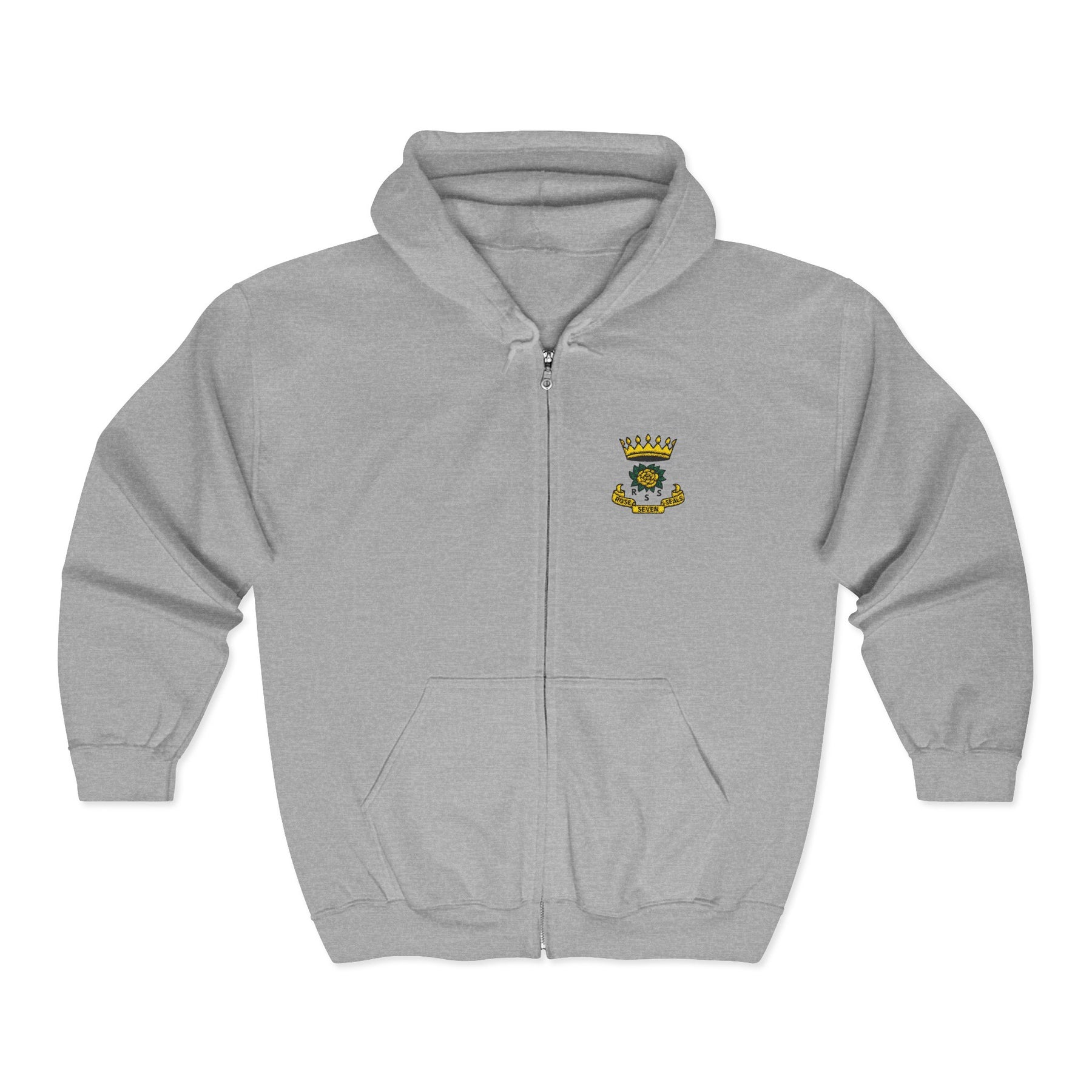 Rose of Seven Seals Hoodie - Zip Up Jacket Chest and Back Embroidery - Bricks Masons
