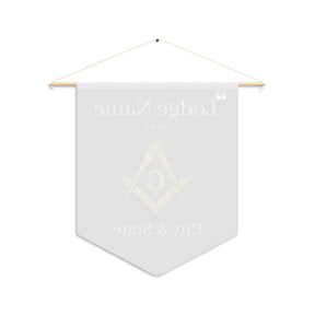 Master Mason Blue Lodge Pennant - Customized Gold Square & Compass with G - Bricks Masons