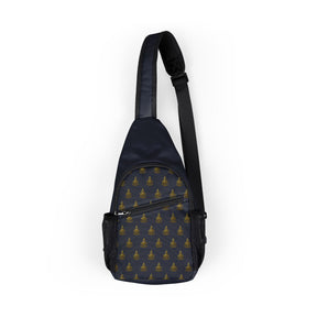 Past Master Blue Lodge Crossbody Bag - Gold Square & Compass Pattern - Bricks Masons