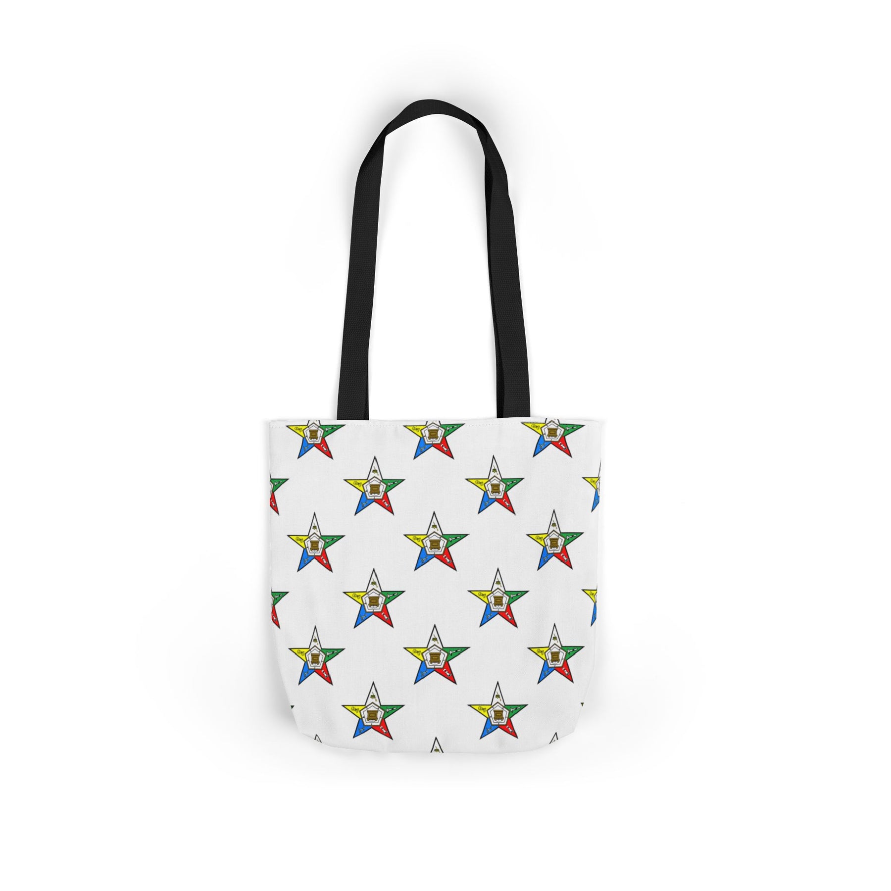 OES Tote Bag - White Polyester With Colorful Star - Bricks Masons